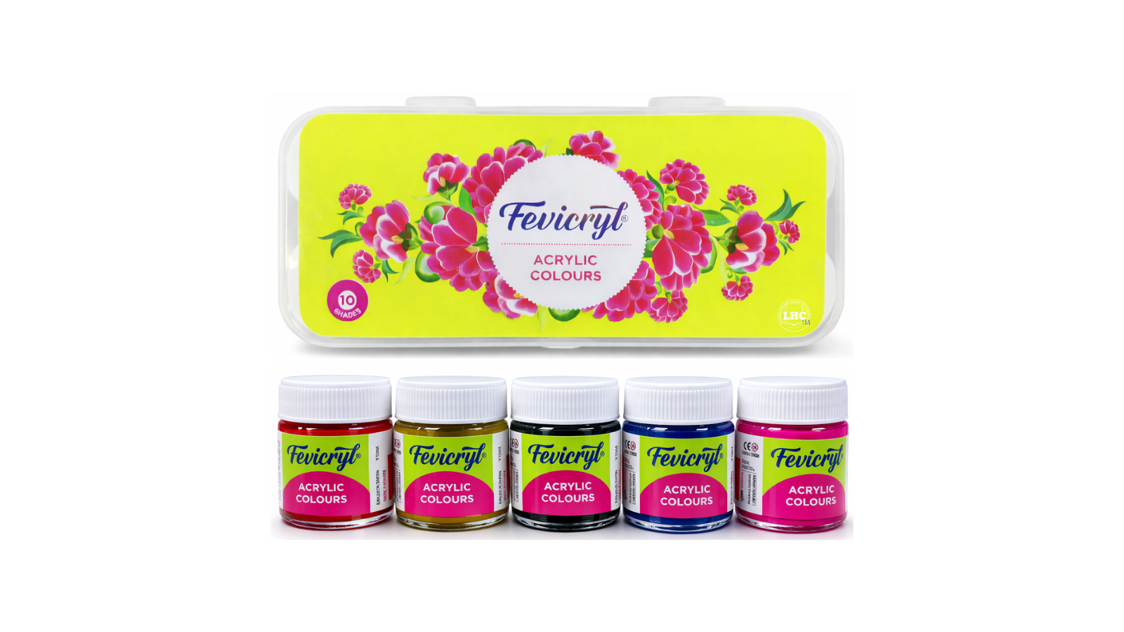 Fevicryl Acrylic Colours Sun Flower Kit - 10 Shades