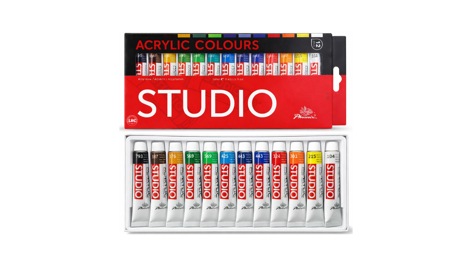 Phoenix Studio Acrylic Colours (12ml) - 12 Shades