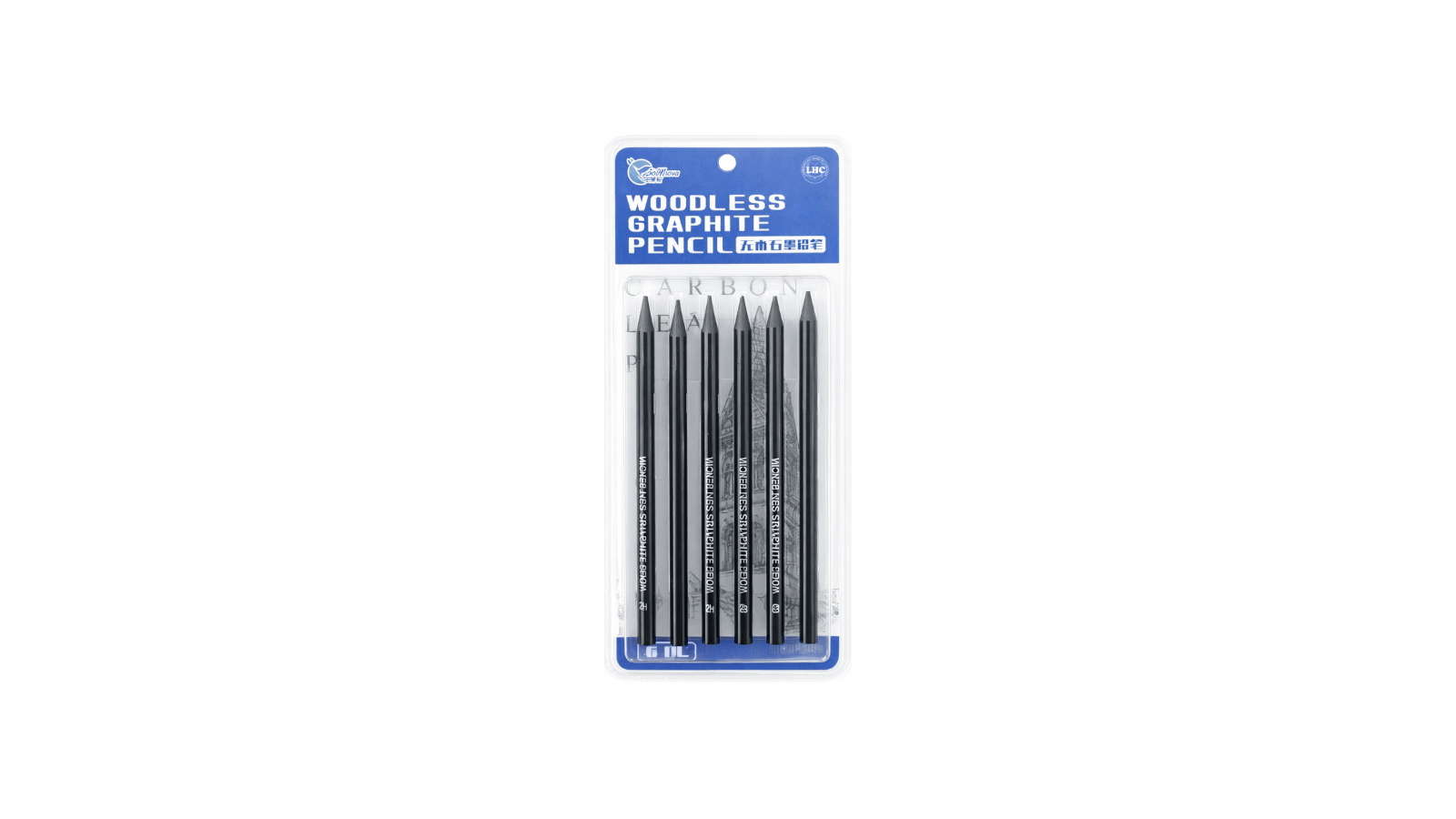 Woodless Graphite Pencil (2H,HB,2B,4B,6B,8B) - 6pcs