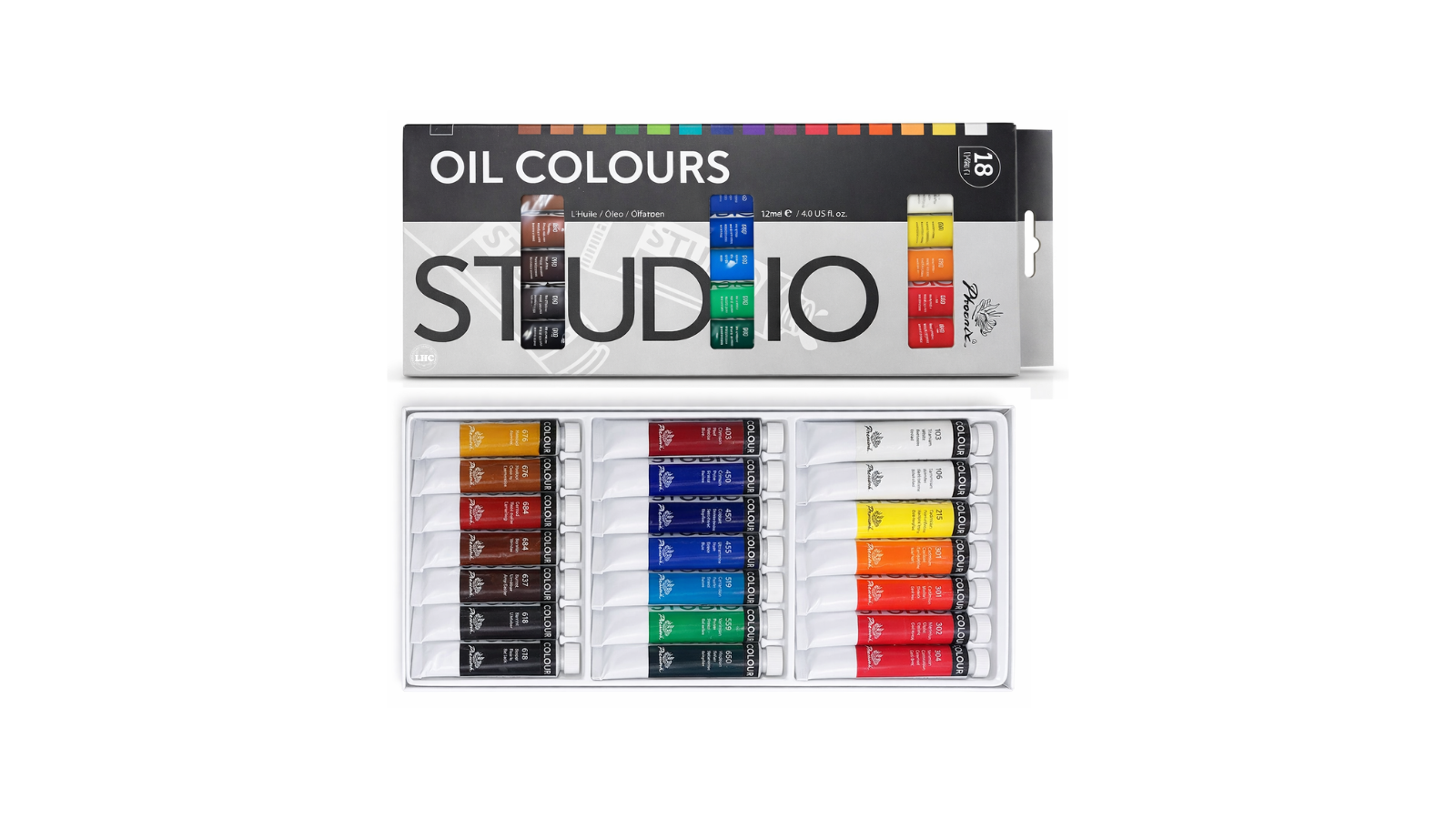 Phoenix Studio Oil Colours (12ml) - 18 Shades